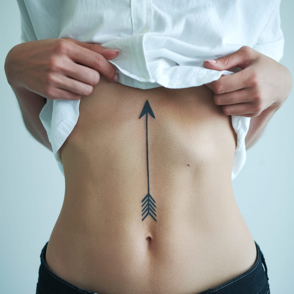 Simple Arrow Waist Tattoo