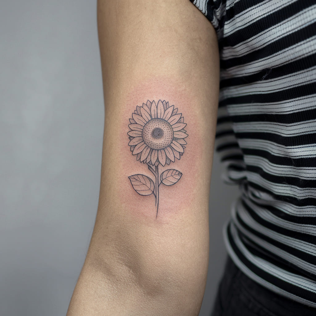 Small Sunflower on the Inside of the Arm