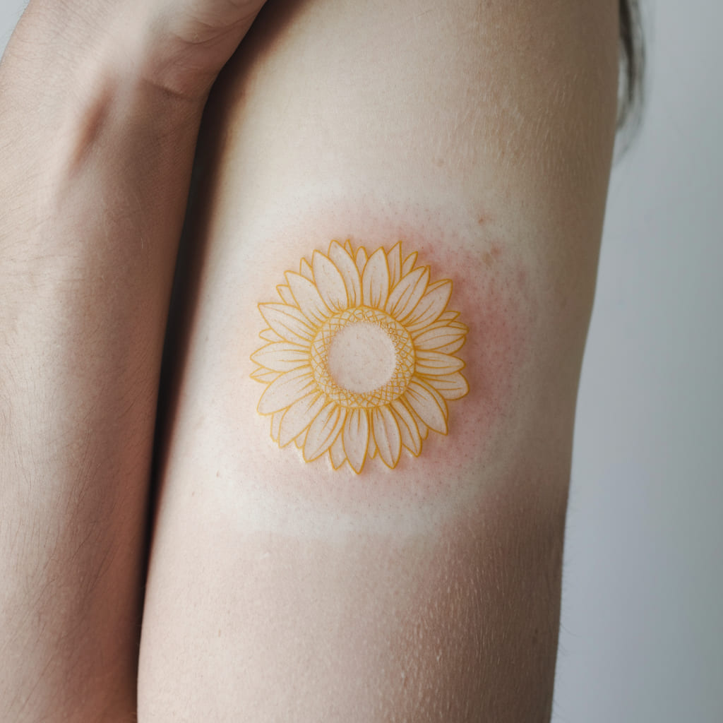 Sunflower Outline on the Inner Arm