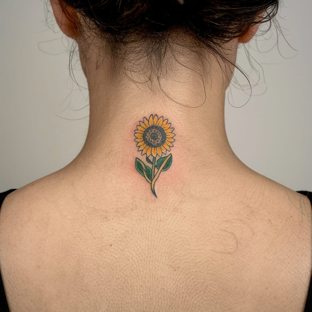 Sunflower on the Back of the Neck