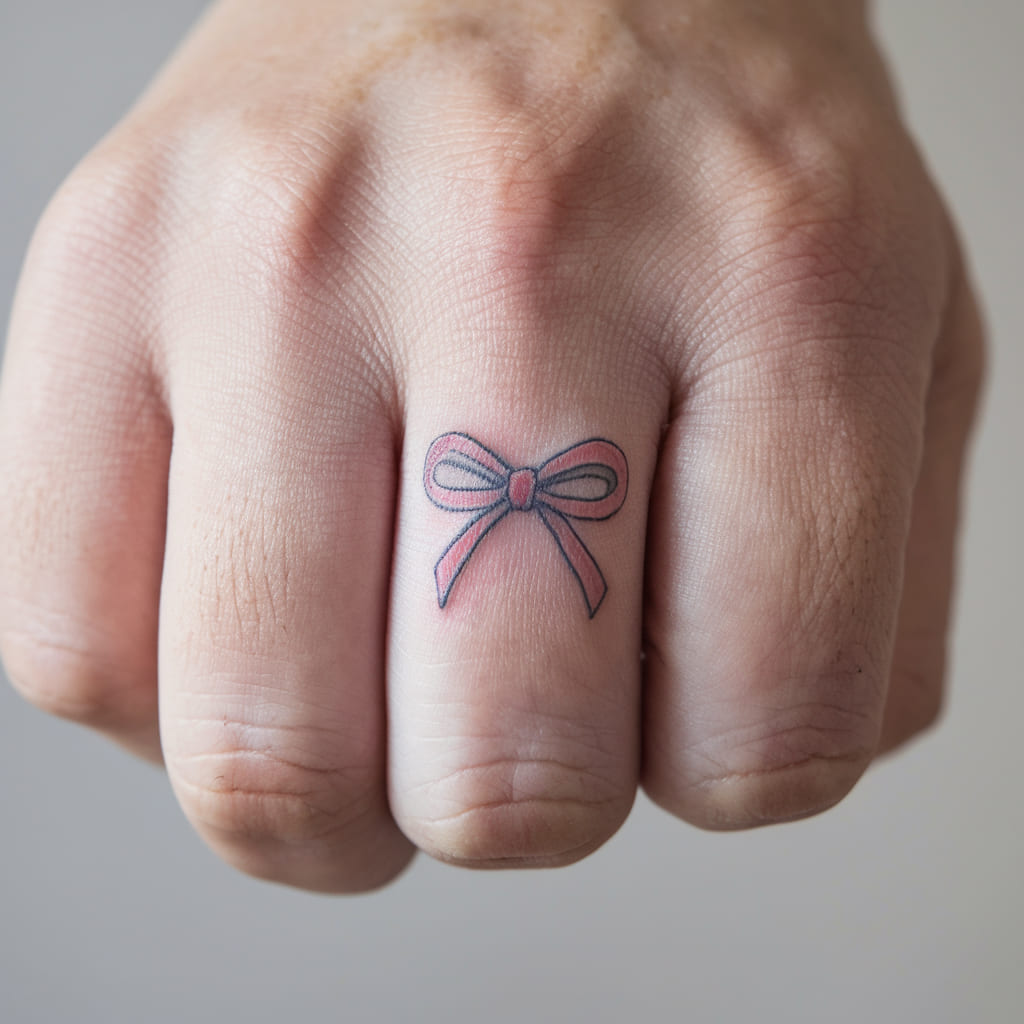 Tiny Bow on the Finger