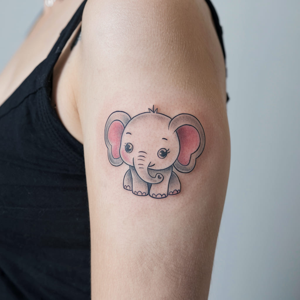 Tiny Elephant with Heart-Shaped Ears