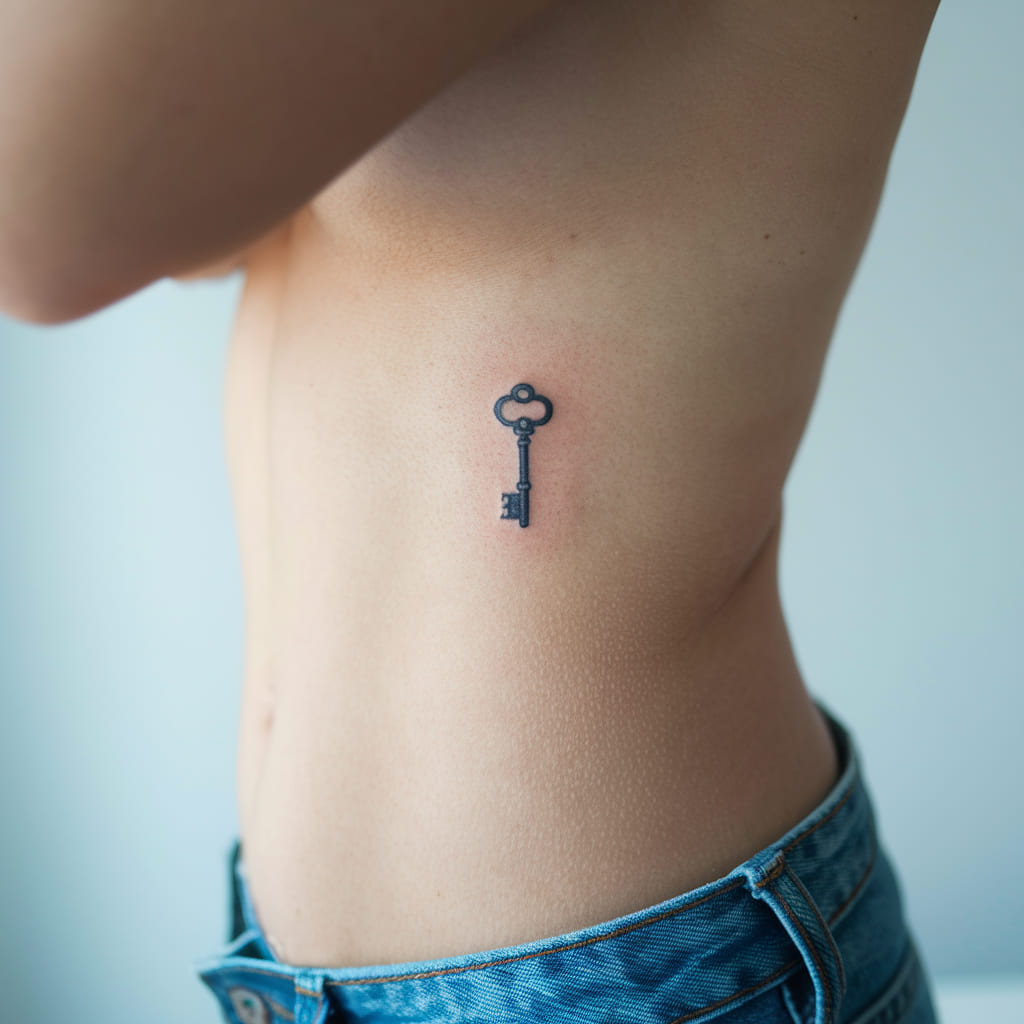 Tiny Key Tattoo