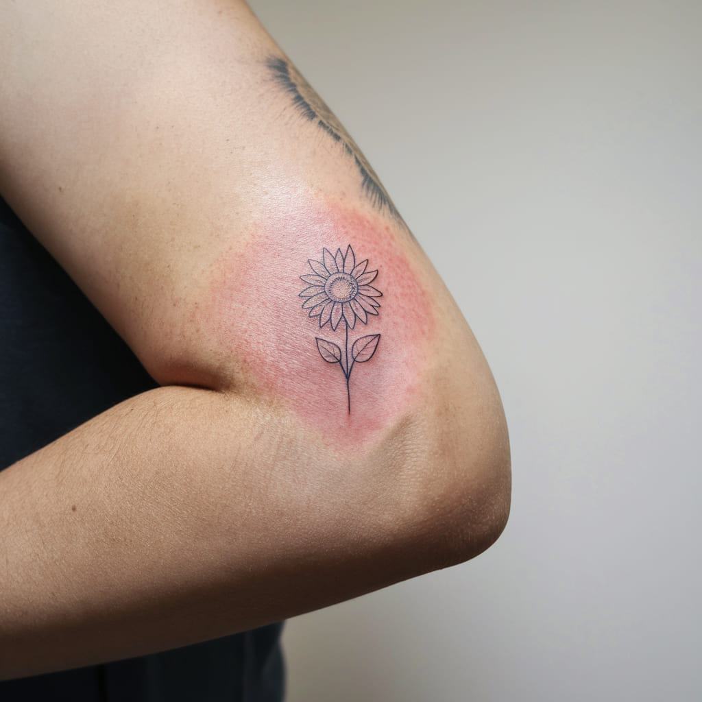 Tiny Sunflower on the Elbow