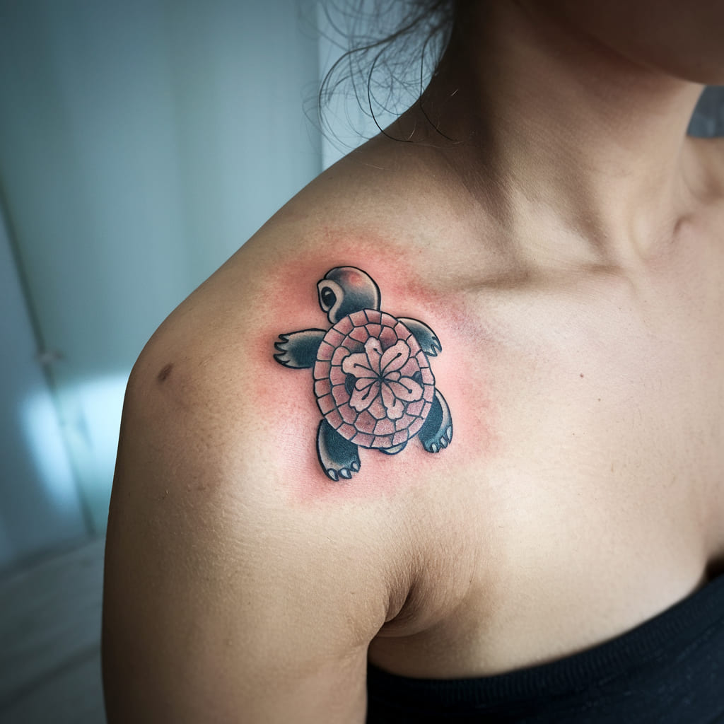 Tiny Tortoise with Floral Back