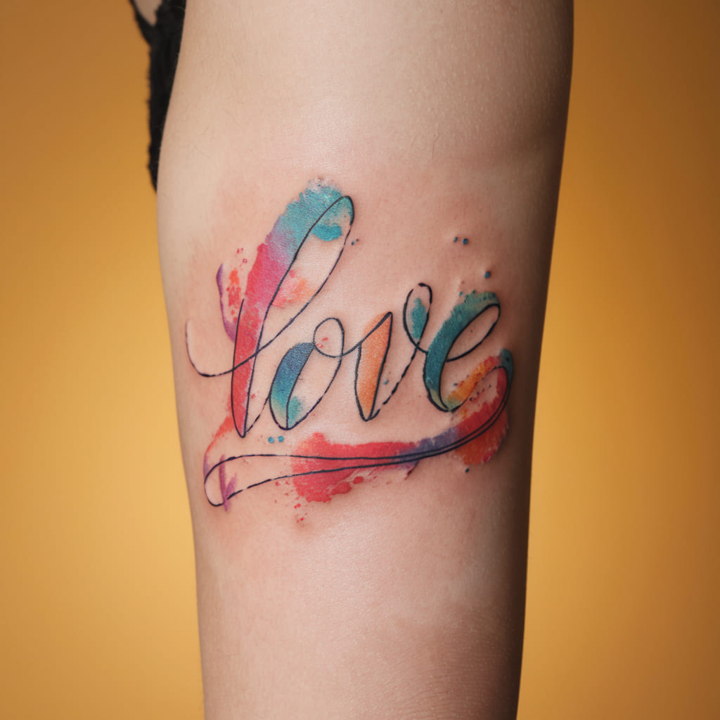 Watercolor Love Script