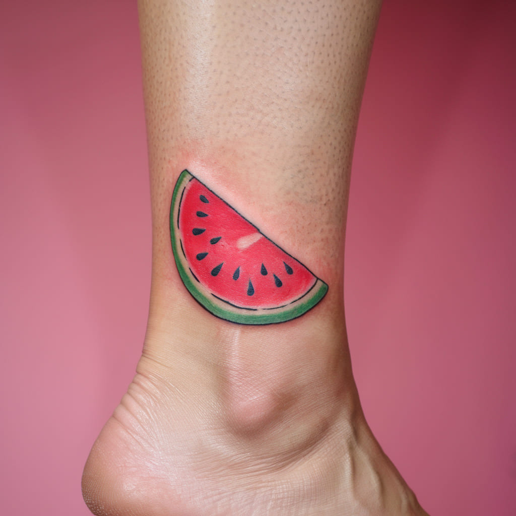 Watermelon Slice on the Ankle