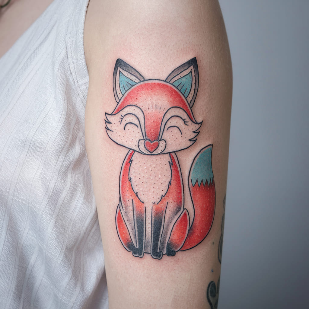 Whimsical Fox with a Heart Nose