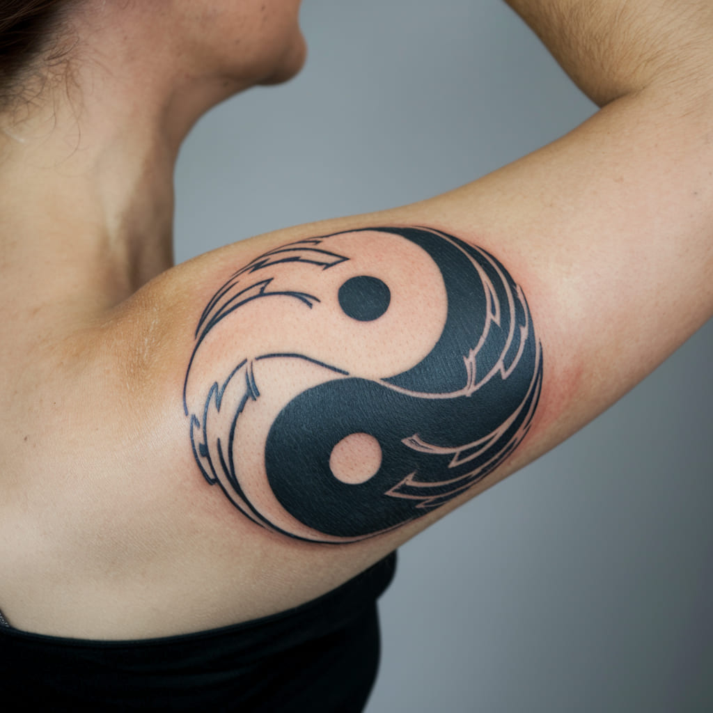 Yin Yang Spiral Tattoo