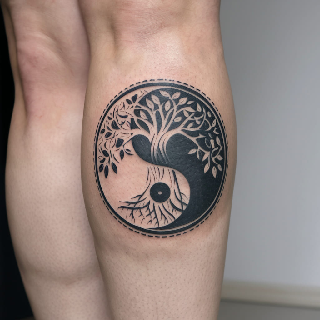 Yin Yang Tree of Life Tattoo